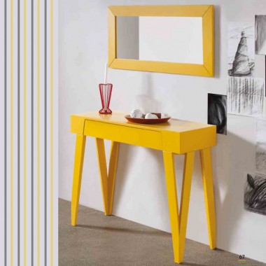 Consol Table En Bois + 1 Miroir